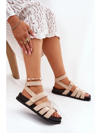 Eko Semišové Sandály Dámské S Třásněmi Béžové Valpera