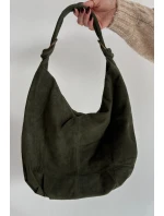 Kabelka Z Přírodního Semiše Tmavě Zelená Floriah