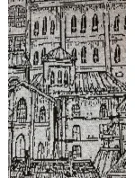 Teplý dámský přehoz s kapucí, kapsami a vzorem "město" model 6376504