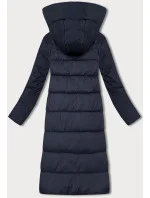 Tmavě modrá zimní bunda z různých spojených materiálů Libland (7820)