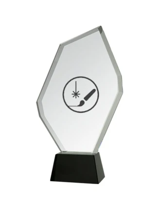 Gravírovaná skleněná trofej s pouzdrem + malířská výplň Gravírovaná skleněná trofej s pouzdrem + malířská výplň