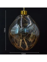 CETKA SKLO TVAROVÁNÍ KAPKA 2KS VEDL 12CM ZLATÝ