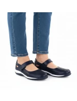 Dámské kožené polobotky na suchý zip tmavě modré Jezzi 9763 Dámské kožené polobotky na suchý zip tmavě modré Jezzi 9763