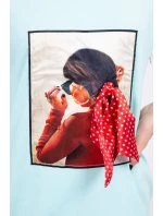 3D mátové šaty s potiskem hrášku a mašlí