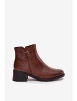 Tepelé dámské kotníčkové boty na klínku hnědé Delmira Tepelé dámské kotníčkové boty na klínku hnědé Delmira