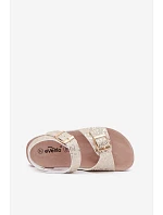 Dětské sandály s přezkami s nápisy Zlaté Praline Dětské sandály s přezkami s nápisy Zlaté Praline