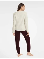 Dámské pyžamo Gracy 40930-08X Béžová a bordó - Henderson Ladies Dámské pyžamo Gracy 40930-08X Béžová a bordó - Henderson Ladies
