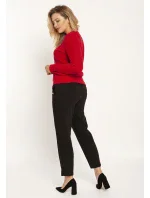 Dámský svetr s dlouhým rukávem Swe243 Red - MKN