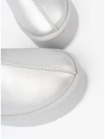 Komfortní  sněhule stříbrné dámské platforma