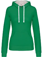 Kariban K 465 Dámská mikina s kontrastní kapucí 20.K465 light kelly green/white