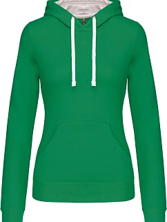 Kariban K 465 Dámská mikina s kontrastní kapucí 20.K465 light kelly green/white