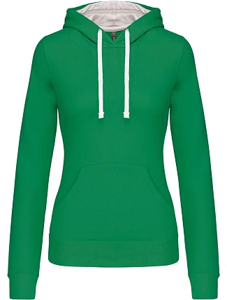 Kariban K 465 Dámská mikina s kontrastní kapucí 20.K465 light kelly green/white