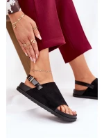 Dámské Sandály Z Eko Semiše Na Platformě Černé Migola