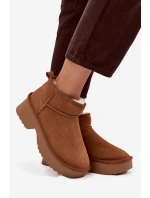 Dámské sněhule Milora z přírodního semiše s kožešinou – camel Dámské sněhule Milora z přírodního semiše s kožešinou – camel