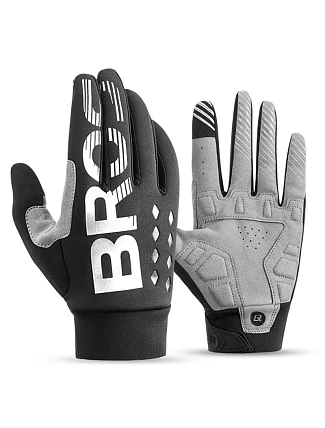 Zateplené cyklistické rukavice Rockbros, dlouhé, velikost: XL - černo-šedé