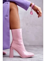 Dámské lakované kozačky Růžove Margit