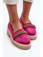 Zazoo 3429/W Dámské semišové mokasíny s ozdobou Fuksie Zazoo 3429/W Dámské semišové mokasíny s ozdobou Fuksie