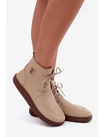 Dámské kožené barefoot polobotky s izolací Zazoo 3077 béžové