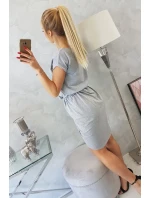 Šaty s obálkou dole šedé
