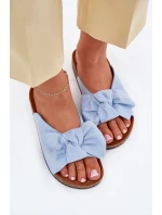 Dámské Pantofle Na Korek S Mašlí Modré Seressa