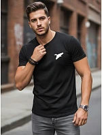 Pánské bavlněné tričko s potiskem ptáků černé FashionStreet NX0183R