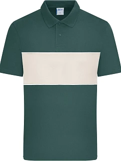 Daiber 8050 Bio polo "Colour-Block" 02.8050 smoky green/sandstone