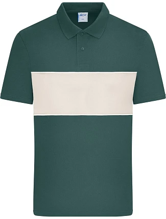 Daiber 8050 Bio polo "Colour-Block" 02.8050 smoky green/sandstone