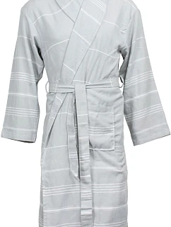 The One Towelling Hamam Bathrobe Hamam župan 48.1012 light grey/white