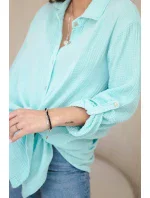 Bavlněná mušelínová košile oversize mincovna