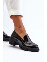 Dámské mokasíny na masivním podpatku Big Star NN274055 Černé