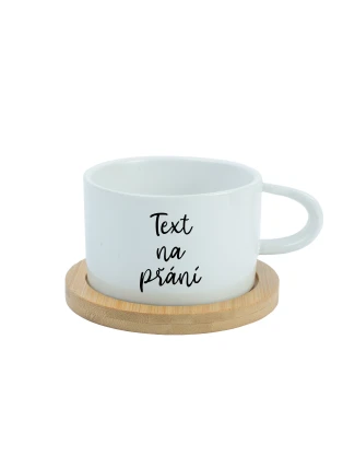 TEXT NA PŘÁNÍ - bílý keramický hrníček Makronka 200 ml