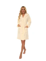 Dámský župan s kapucí 806 LUNA II Ecru . De Lafense