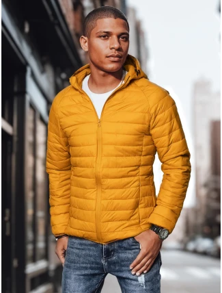 Pánská přechodná prošívaná žlutá bunda FashionStreet TX4407 Pánská přechodná prošívaná žlutá bunda FashionStreet TX4407