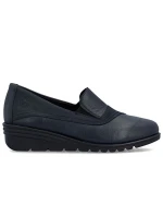 Dámské kožené boty na platformě Rieker v tmavě modré barvě L5356-14