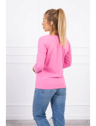 Halenka s výstřihem do V světle růžová Halenka s výstřihem do V světle růžová