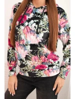 Velurová mikina s kapucí černý Velurová mikina s kapucí černý