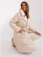 Světle béžová lehká péřová dámská zimní bunda Factory Price (TR8310)