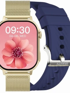 Dámské chytré hodinky GRAVITY GT15-11 Navy Blue Silicone Strap + zlatý náramek