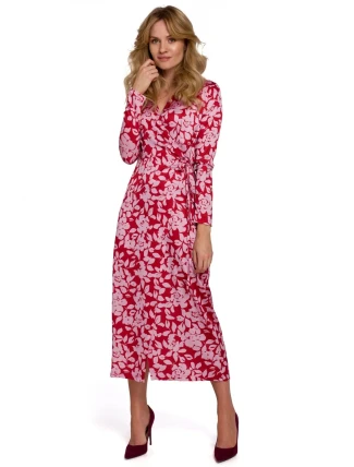 Dámské šaty K083 Červená s růžovou - Makover Dámské šaty K083 Červená s růžovou - Makover