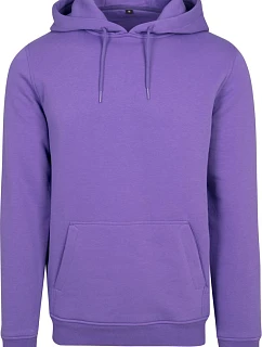 Build your Brand BY 011 Mikina s kapucí z těžké bavlny 56.0011 ultra violet