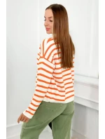 Pruhovaný svetr pomeranč