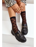Dámské Mokasíny S Ozdobou Eko Kůže Černé Tialorae