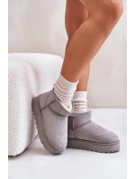 Dámské Sněhule Na Platformě Zateplené Kožíškem Šedé Xamella Dámské Sněhule Na Platformě Zateplené Kožíškem Šedé Xamella