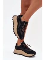 Dámské kožené tenisky na platformě Big Star HI-POLY SYSTEM – černé