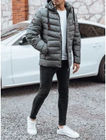 Pánská prošívaná zimní bunda s kapucí FashionStreet graphite TX5057