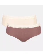 Dámské kalhotky GO Ribbed R Hipster C2P - BROWN - hnědé M003 - SLOGGI