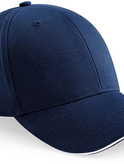 Beechfield B 20 6 panelová sandwich kšiltovka "Athleisure" 53.0020 french navy/white