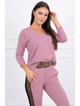 Sada s leopardím potiskem tmavě růžová Sada s leopardím potiskem tmavě růžová