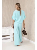 Souprava halenky a kalhot světlá máta