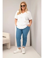Dámská bavlněná halenka Plus Size s motýlky bílá